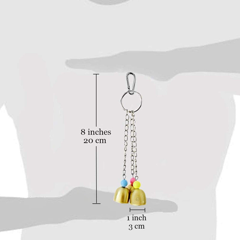 SunGrow Parrot Bell Toy, Galvanized 3 Steel Bells for Cockatiels, Conures, Chicken, Duck & Lovebirds, Jingle Sound - BeesActive Australia