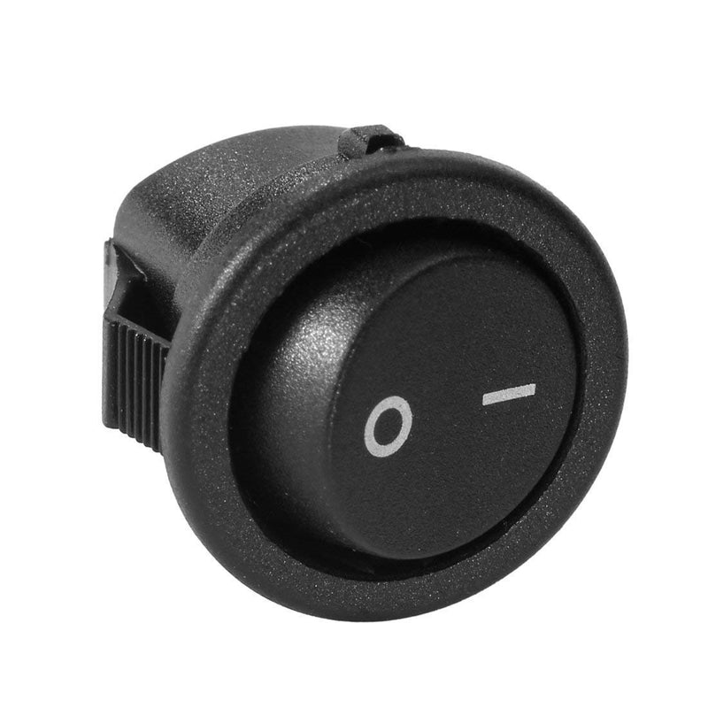 [AUSTRALIA] - RuoFeng 2-Pin Snap-In Round Rocker Latching ON/OFF Car/Boat Switch 10A/125V, 6A/250V Black Pack of 10 