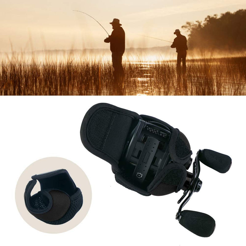 𝐂𝐡𝐫𝐢𝐬𝐭𝐦𝐚𝐬 𝐆𝐢𝐟𝐭 Wear-Resistant Bag for Fishing Reel, Nylon+Neoprene Fish Reel Protector, for Pool Sea Fishing Wild Fishing Lake(black) Black - BeesActive Australia