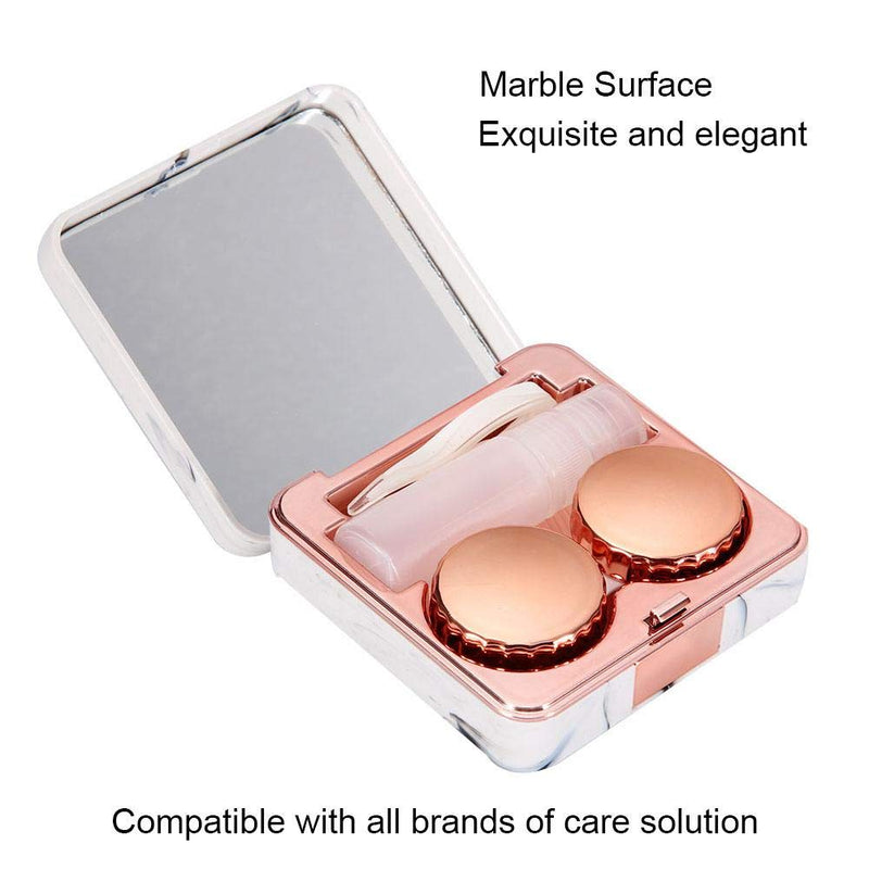 Contact lens case, box of marble contact lenses, for home Glasses care products Glasses care products for travel(Rose gold) Rose Gold - BeesActive Australia