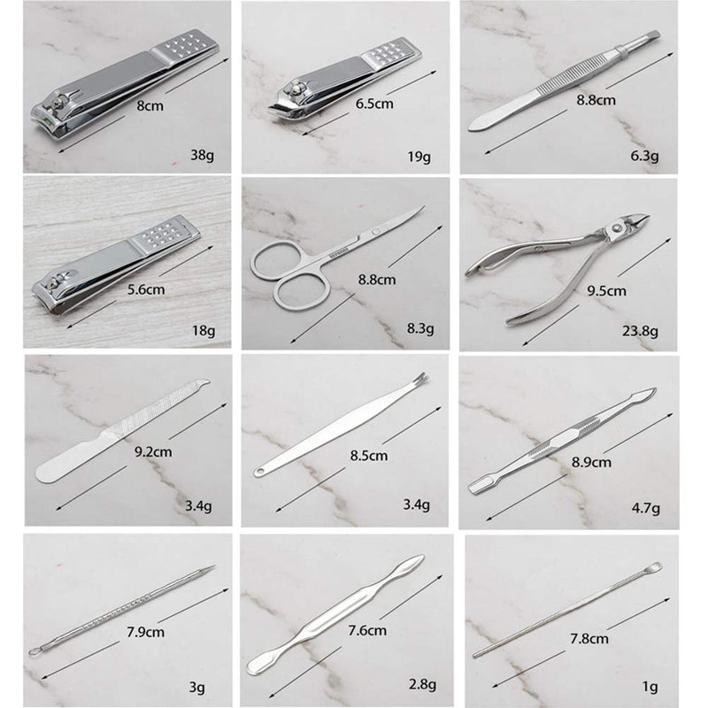 Nail Clippers Set Stainless Steel 12 in 1 Manicure&Pedicure Kit for Men,Women and Children For Fingernails&Toenails Cuticle Eyebrow scissors and ear pick included with luxury portable case - BeesActive Australia