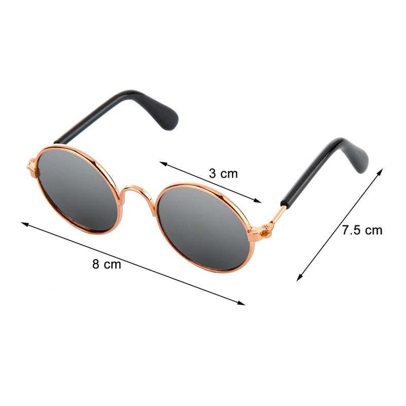10 Piece Pet Sunglasses Round Metal Pet Sunglasses Classic Retro Pet Sunglasses Cute and Funny Pet Sunglasses Dog Cat Cosplay Party Costume Photo Props Mixed Color - BeesActive Australia