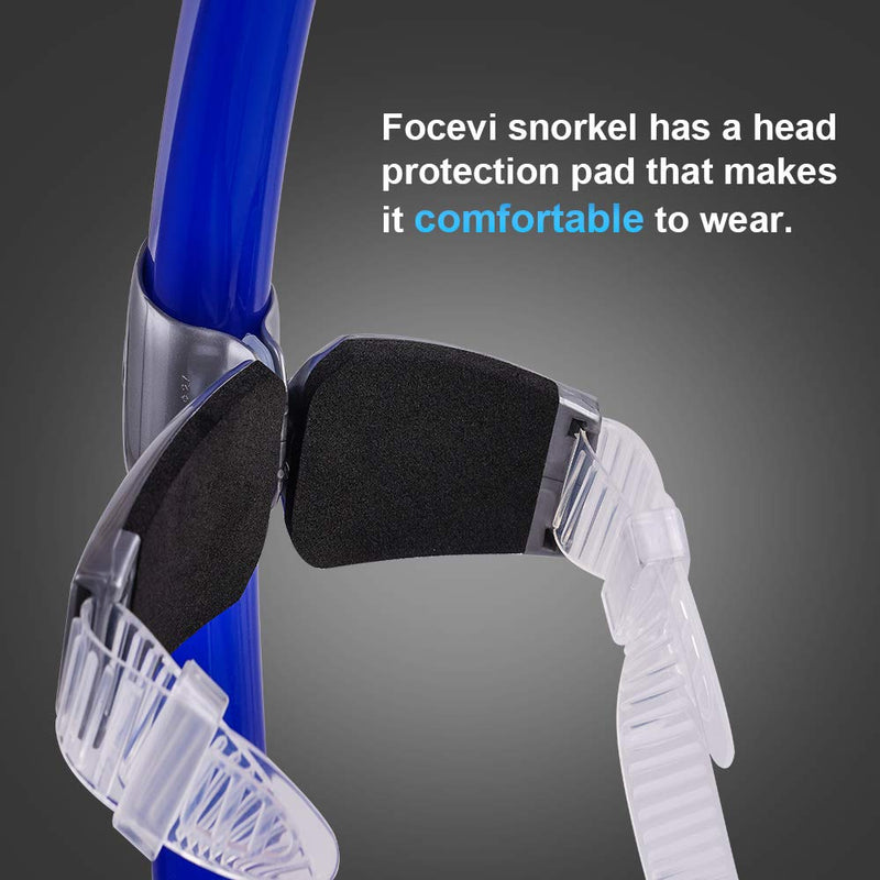 [AUSTRALIA] - Focevi Swim Snorkel for Lap Swimming,Adult Swimmers Snorkeling Gear for Swimming Snorkel Training in Pool and Open Water,Snorkle Center Mount Silicone Mouthpiece One-Way Purge Valve D-Blue-upgrade 