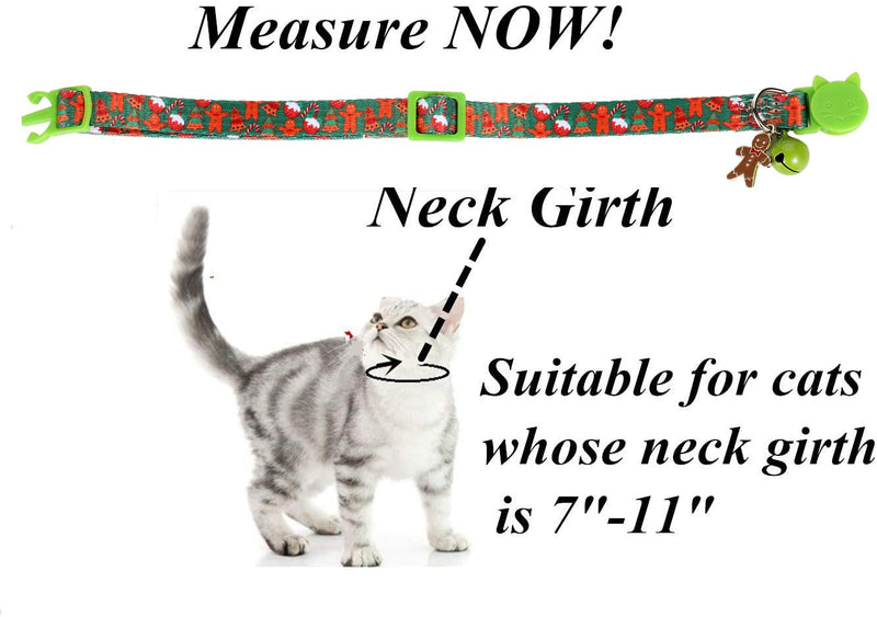 BoomBone Set of 2 Cat Christmas Collar with Cute Pendants, Breakaway Puppy Collar with Bell - BeesActive Australia
