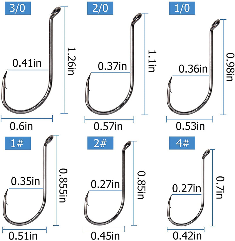 Octopus Fishing Hooks - 120pcs Offset Octopus Hook Sport Circle Hooks High Carbon Steel Jig Fishhooks Barbed Fishing Hook for Bass Freshwater Saltwater Fishing Size 8#-9/0 #6-120pcs - BeesActive Australia