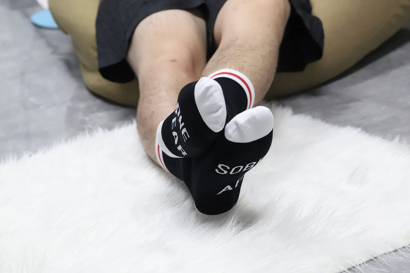 TSOTMO 2 Pairs Sobriety Anniversary Socks Sobriety Gift AA NA Recovery Socks Sober As Fuck Encouragement Gift 2 Year Fuck - BeesActive Australia