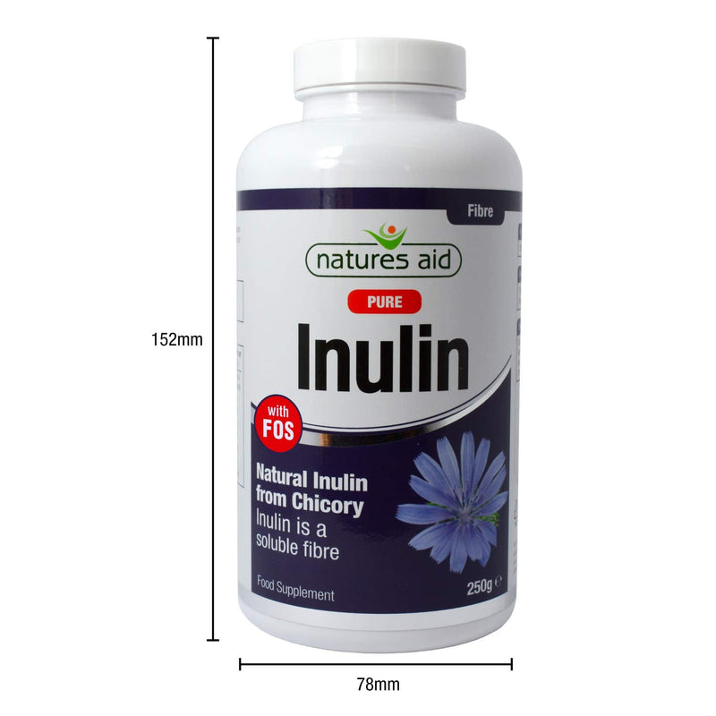 Natures Aid Inulin Powder, 250 g (from Chicory Root, 100% Natural with FOS, High Fibre, Low Calorie, Prebiotic, Vegan Society Approved, Made in the UK) - BeesActive Australia