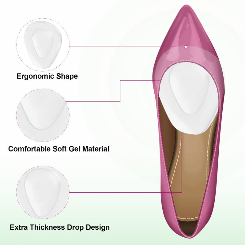 Metatarsal Pads Women 8 Pack, Ball of Foot Cushion for Men, Soft Metatarsal Foot Pad Shoe Pads Foot Pads for Pain Relief, Gel Metatarsal Pad Insoles, Foot Cushion for Ball of Feet Callus Cushion Clear - BeesActive Australia