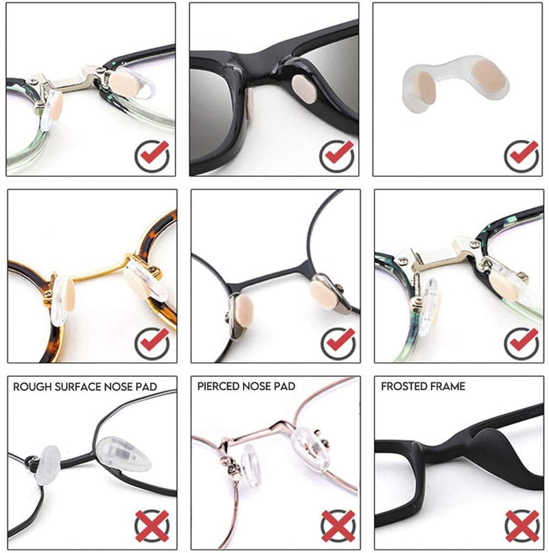 Nose Pads Soft Foam Adhesive Anti-Slip Silicone Eyeglass Nose Pads Stick On for Glasses Eyeglasses Sunglasses 12 Pairs, 1.0mm,Black Color Black Color - BeesActive Australia
