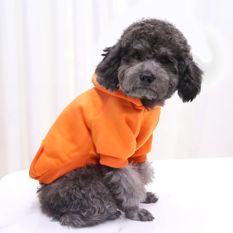 Dog Hoodie with Pocket Pet Warm Sweater for Winter Small Medium Dogs Puppy Coat XX-Large Orange - BeesActive Australia