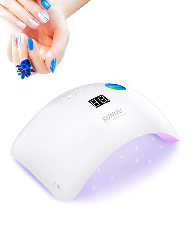 Gel UV LED Nail Lamp,SUNUV Nail Dryer 36W Gel Curing Light for Nail Polish with Aotu Sensor 3 Timers SUN8 Pink - BeesActive Australia