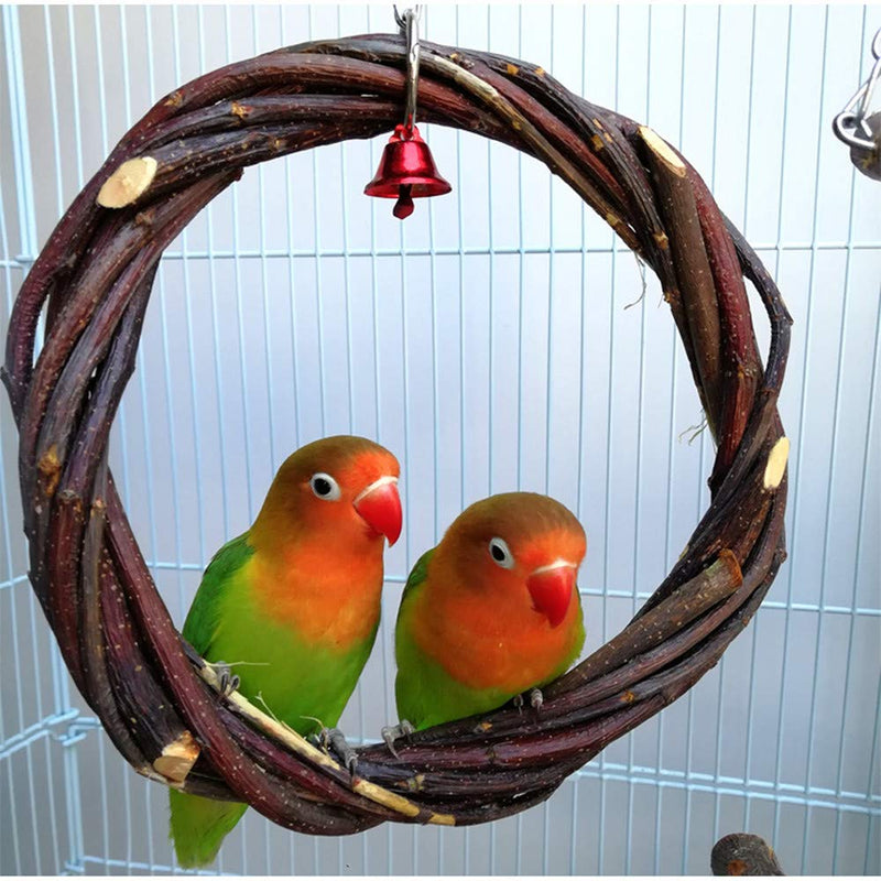 alfyng 6 Pack Bird Parrot Chewing Swing Toys Set, Bird Hanging Bell Perches, Parrot Hammock Wooden Cage Stands for Small Parakeets, Cockatiels, Conures, Love Birds, Finches and Other Small Animals - BeesActive Australia