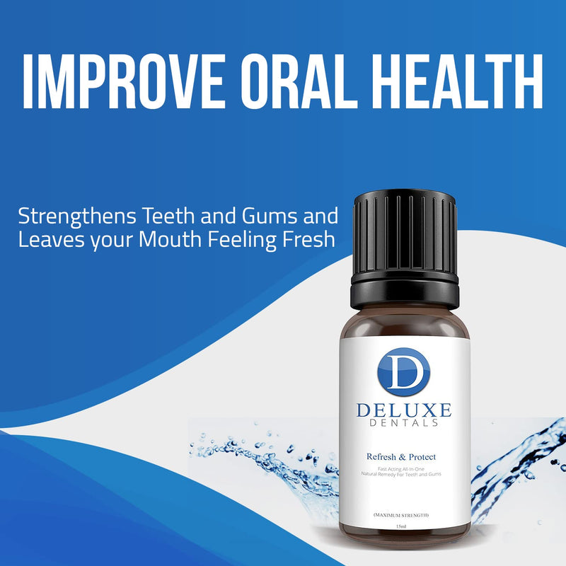 Deluxe Dentals Fast Acting Pure Botanical Oils Remedy for Teeth and Gums, Gum Disease Treatment for Adults, Toothache Treatment Clove Oil for Toothache, 15 ml (Pack of 1) - BeesActive Australia