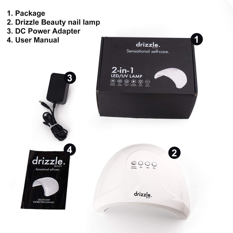 Drizzle UV LED Nail Lamp Light 24W/48W Professional Nail Dryer (UL Certified) Salon Quality Quick Curing Lamp for Gel Nails Polish with 30s 60s 90s Timer Sensor (White) Model 1 - BeesActive Australia