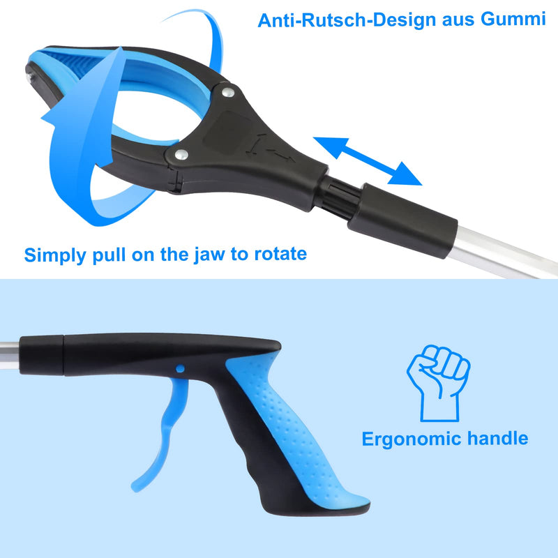 OITUGG Litter Pickers set of 2 pcs - Rubbish Picker Grabber with Magnetic Tip - 32" Long Reach Helping Hand Grabber Stick for Adults Children - Grabber Tool Reaching Aids for elderly disabled multicolour + 2pcs - BeesActive Australia
