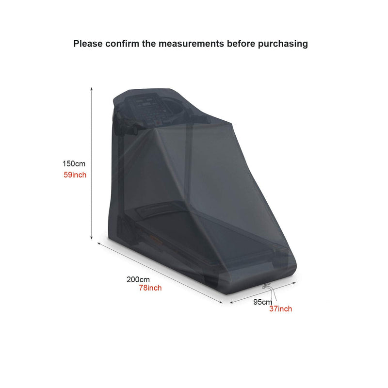 Onlyme Treadmill Cover for Non-Folding Home Running Machines with Drawstring, Black (78 x 37 x 62 inch) - BeesActive Australia