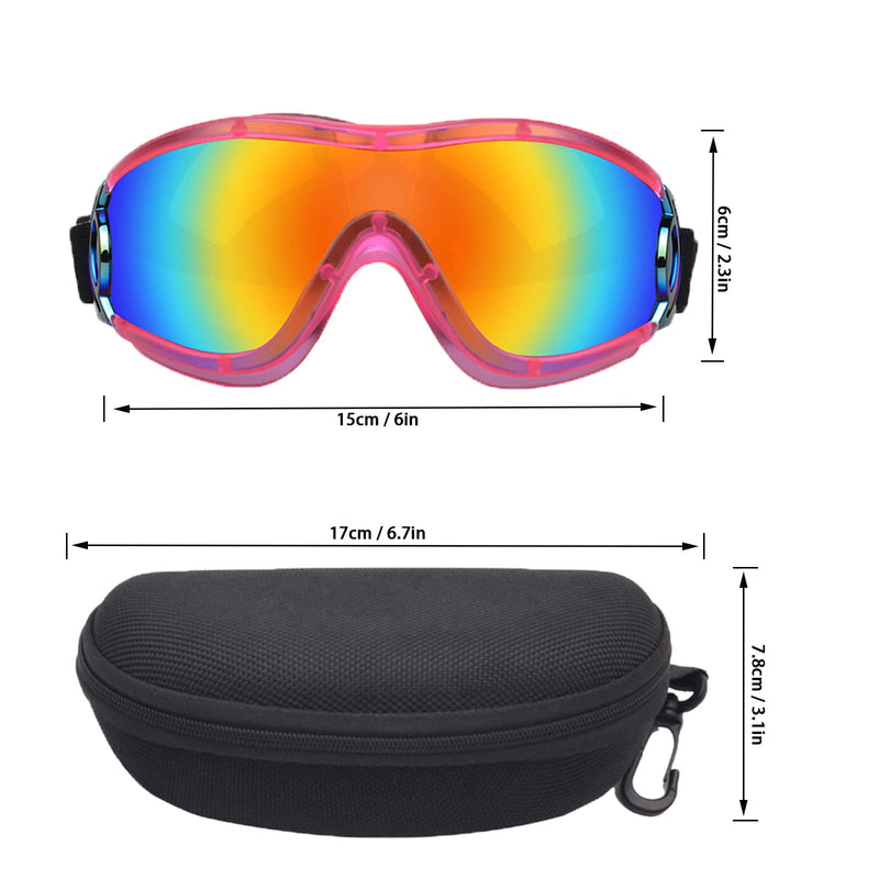 Mitubati Dog Sunglasses,UV Protection Wind Protection Dust Protection Fog Protection Dog Glasses,Adjustable Strap Dog Goggles,Suitable for Medium or Large Dogs(Multiple Colour) Pink Frame Red Lenses - BeesActive Australia
