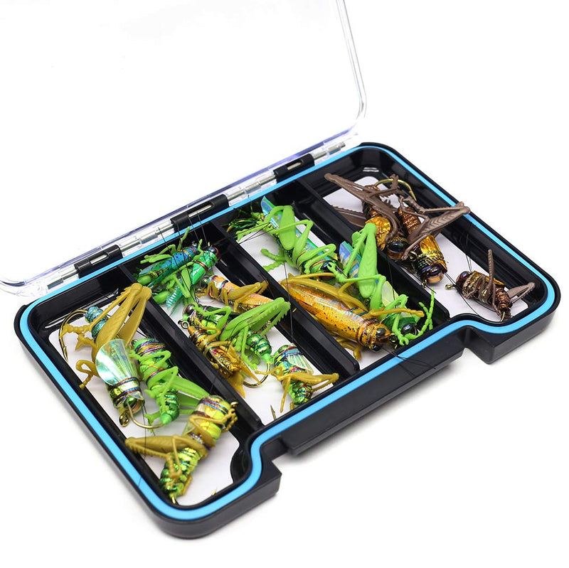 YZD Salmon Fly Fishing Flies Collection Dry Wet Nymph Fly Assortment with Fly Box Flyfishing Flys Lures Kits 19-A-D-02 15PCS - BeesActive Australia