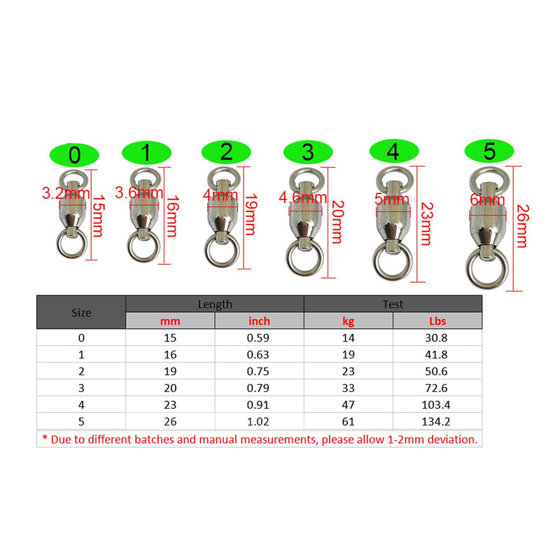 Ball Bearing Swivels Fishing High Strength Stainless Steel Fishing Snap Swivels Fishing Swivels Barrel Swivels Fast Rotation for Saltwater Freshwater 1 - BeesActive Australia