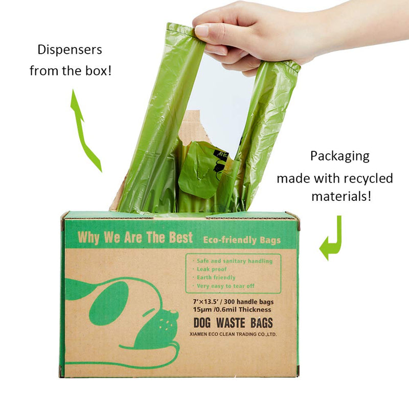 Dog Poop Bags, 300-Count Dog Waste Bags with Easy-Tie Handles, Guaranteed Leak-Proof, Earth-Friendly, Unscented Oxo-biodegradable Pet Poop Bags (Not on Rolls) - BeesActive Australia