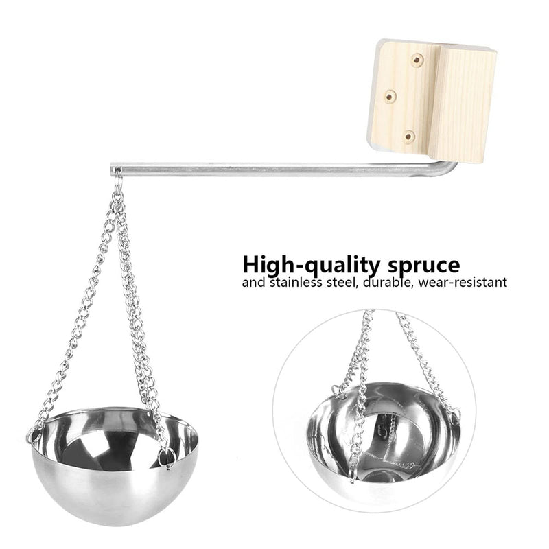 Sauna Aroma Bowl, Essential Oil Bowl Cup Stainless Steel Hanging Fragrance Diffuser Container Spa Room Accessories with Swinging Arm Screws for Dry Steam Infrared Wall Mounted Health Personal Care - BeesActive Australia