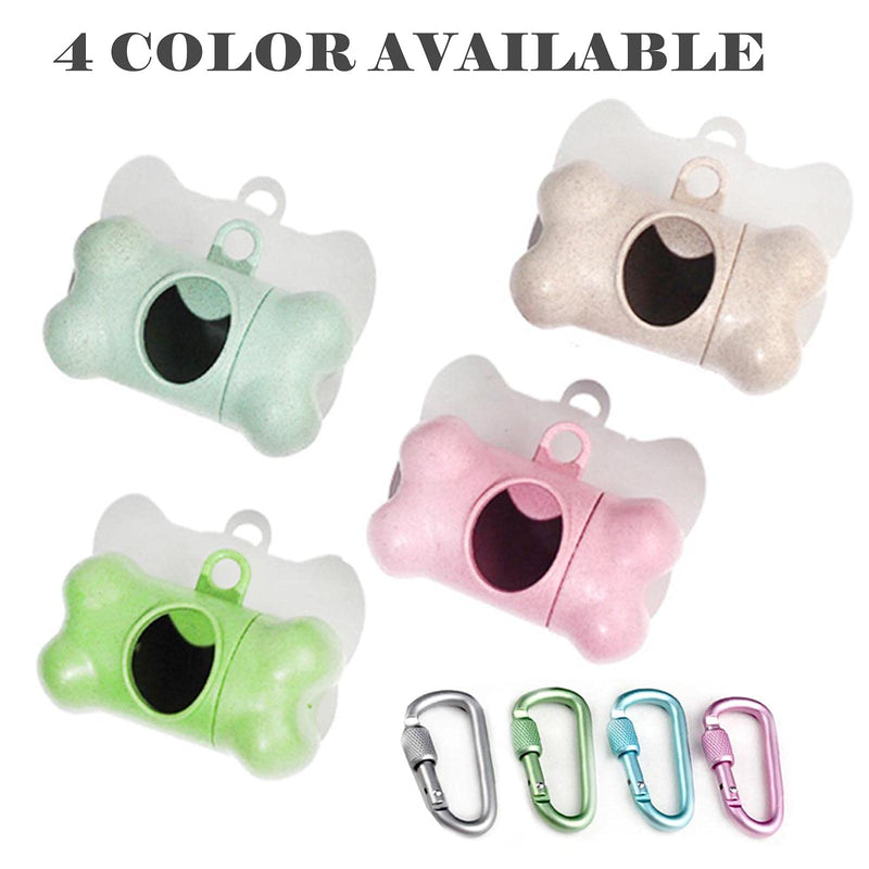 Dog Poop Pickup Bags Holder Dispenser with 1 Roll Random Color Leak-proof Scented Doggy Waste Bags and Carabiner with Safety Lock Plus Hook and Loop Fastener Never Loose on Leash Lead Again (Pink) Pink 1 Count (Pack of 1) - BeesActive Australia