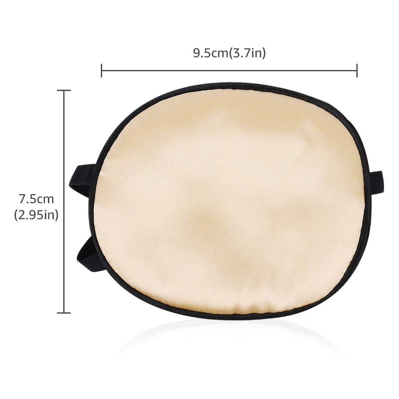 eZAKKA Eye Patches for Adults Kids, 2 Pieces Silk Elastic Eyepatch for Lazy Eye Amblyopia Strabismus (L, Champagne+Black) - BeesActive Australia