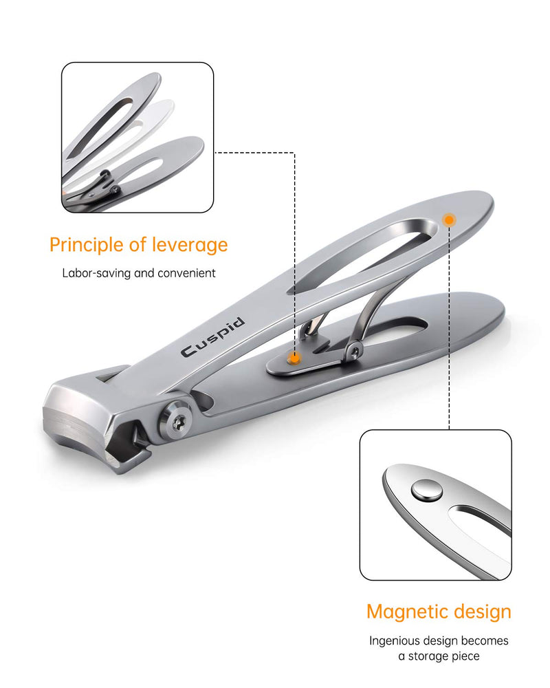 Cuspid 15 mm Stainless Steel Nail Clippers for thick nail, Wide Jaw Opening Fingernail Clippers for man and women&Seniors, Ingrown Toenail Clippers with nano nail shiner（Big） CU-ZJD0013 - BeesActive Australia