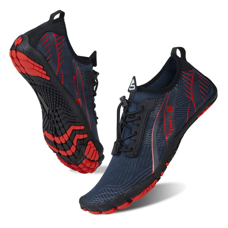 Water Shoes for Men and Women Barefoot Quick-Dry Aqua Sock Outdoor Athletic Sport Shoes for Kayaking, Boating, Hiking, Surfing, Walking 9 Women/7 Men M-red/Blue - BeesActive Australia