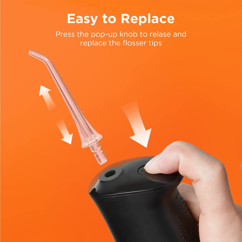 Bitvae Water Dental flosser,3 Modes 6 Jet Tips Cordless Teeth Cleaner Picks for Cleaning, IPX7 Waterproof , USB Rechargeable (Black) Black - BeesActive Australia