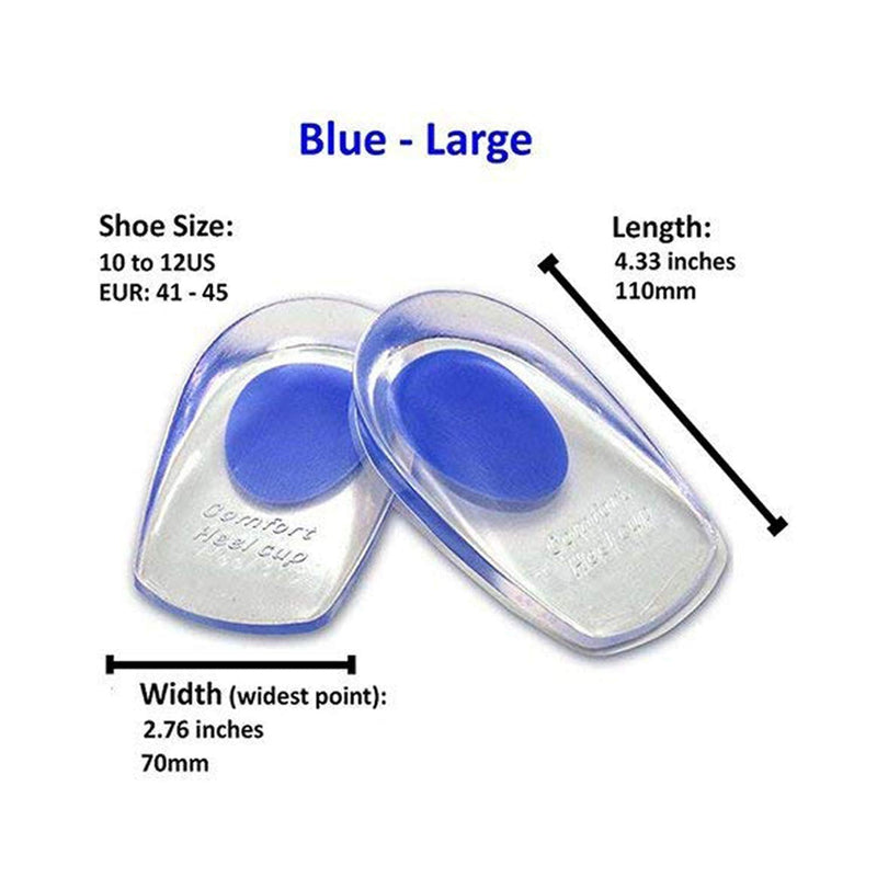 3 Pairs of Gel Heel Cups Heel Support Pads Cushions for Plantar Fasciitis Heel Pain (Men/Large) Men/Large - BeesActive Australia