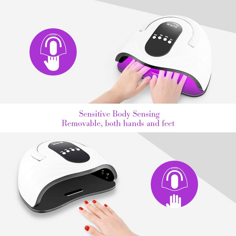 Nail Dryer for Regular Polish, 120W Led UV Lamp for Nails Professional Curing Gel Nail Light Machine, Automatic Sensor 4 Timers Portable Acrylic Gel Nail UV Light Salon Home Use Large Space - BeesActive Australia