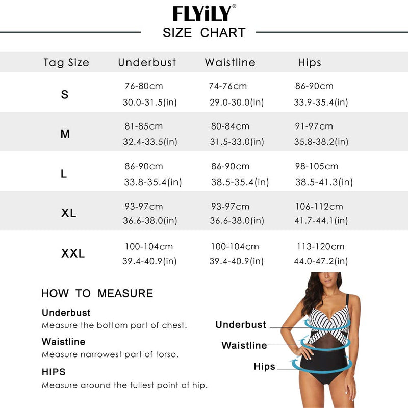 [AUSTRALIA] - FLYILY Women's One Piece Swimsuit Mesh See Through Monokini Tummy Control High Waisted Swimming Costume Swimwear Black With Underwired Pad 16-18 