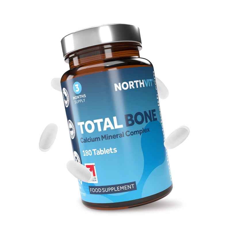 Total Bone� Calcium Mineral Complex, 180 Vegetarian Tablets (3 Month Supply), High Strength Osteo Tablets for Strong Bones & Teeth, Provides 100% NRV Calcium with Vitamin D, Zinc & Magnesium - BeesActive Australia
