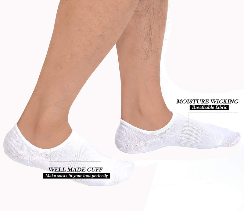 Jormatt Mens Cotton Low Cut No Show Socks With Non-Slip Grips, 6 Pairs 8 Pairs Black,6 Pairs 6-10 - BeesActive Australia