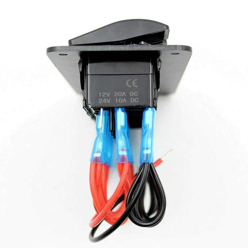 [AUSTRALIA] - FABOOD F 4 Gang Aluminum Rocker Switch Panel - 5 Pin ON Off Toggle Switch with Blue LED Backlit, Wiring Harness Pre-Wired Easy Installation 12V 24V for Boat Car Marine ATV UTV 