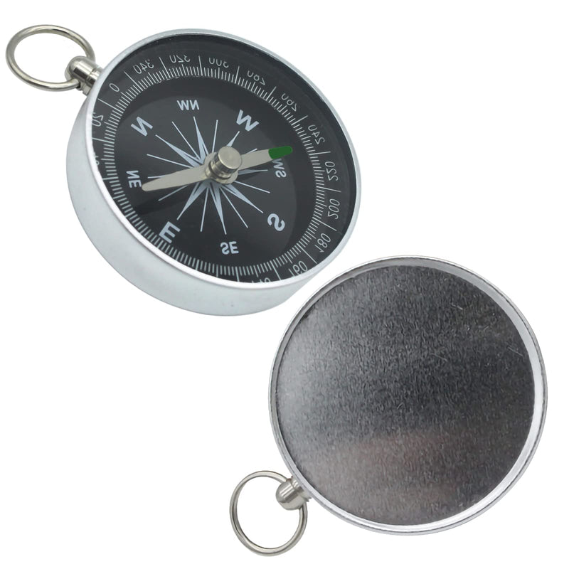 Aginkgo Pocket Compass Camping Survival Compass Ring Key Chain Compass Multifunctional Classic Compass Mini Metal Aluminum Alloy Compass Hiking Camping Motoring Boating Backpacking - BeesActive Australia
