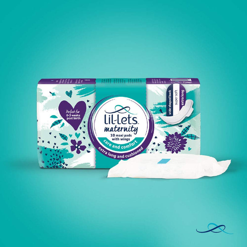 Lil-Lets Maternity Pads, Extra Long Maxi Thick Towels X 30, With Wings, 3 Packs of 10 Pads, Postpartum / After Birth Essential, Super Absorbent for Heavy Flow, Contoured Shape, Fragrance Free Maternity Maxi Pads - BeesActive Australia