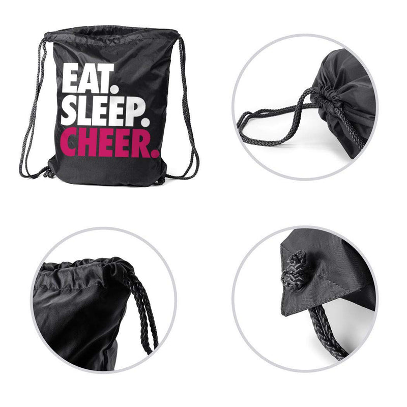 Cheerleading Sport Pack Cinch Sack | Eat Sleep Cheer Black - BeesActive Australia