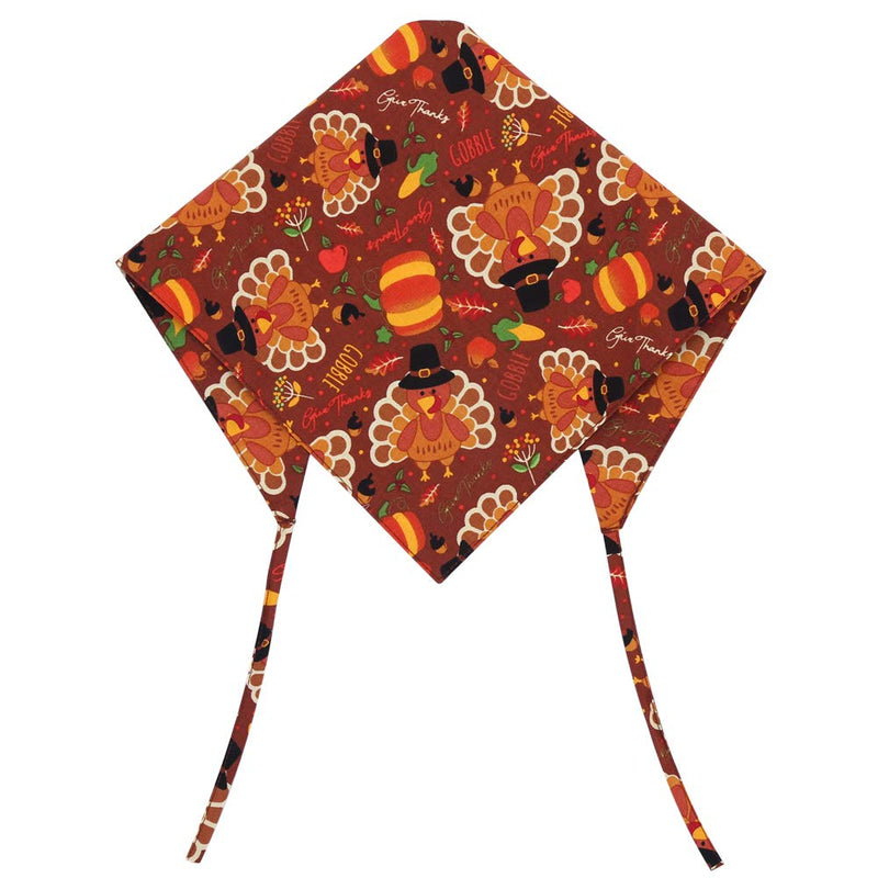 Thanksgiving Dog Bandana Fall Autumn Reversible Triangle Bibs Scarf Accessories for Dogs Cats Pets Large brown - BeesActive Australia
