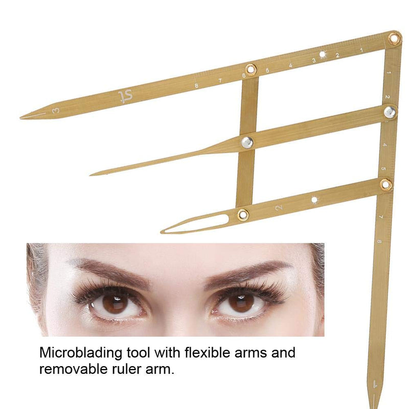 Eyebrow Measurement Sliding Eyebrow Ruler Stainless Steel Durable Eyebrow Make up Tool Eyebrow Shaping(Gold) Gold - BeesActive Australia