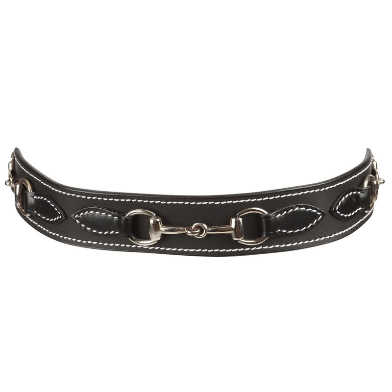[AUSTRALIA] - Huntley Equestrian Daisy Clipper Children's Leather Snaffle Bit Belt Medium Black 