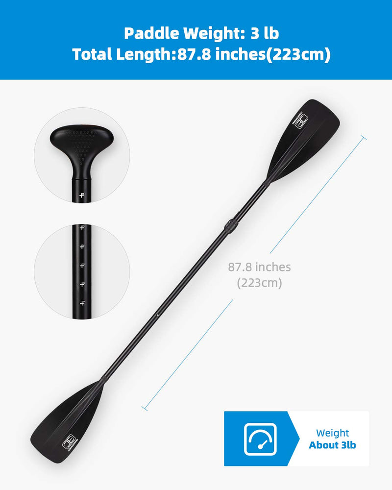 OCEANBROAD SUP Paddle Board Paddle Kayak Paddle 2 Use Paddle Black - BeesActive Australia