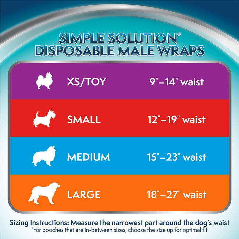 Simple Solution Disposable Dog Diapers for Male Dogs | Male Wraps with Super Absorbent Leak-Proof Fit Small 30 count - BeesActive Australia