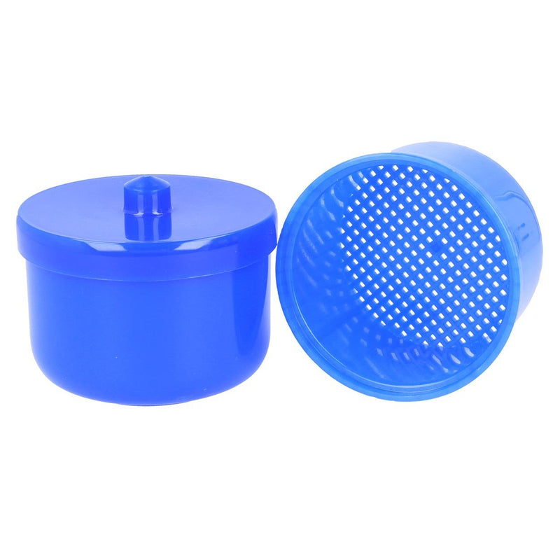 Dr. Bauer's Denture can with rinsing Basket | Prosthesis Container Blue (1 Piece) - BeesActive Australia