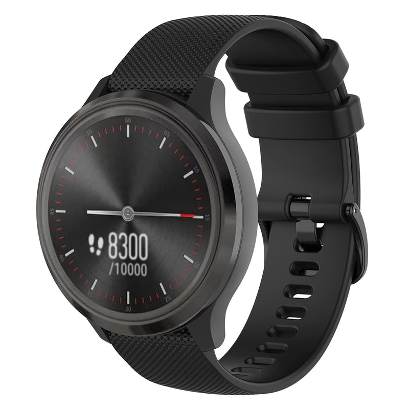 Compatible for Garmin Venu 2 plus Watch Bands, Disscool 20mm silicone Quick Release Soft Rubber Wrist Smart Watch band Replacement for Garmin Vivomove sport Black - BeesActive Australia
