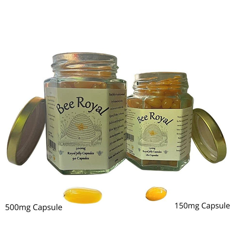 Bee Royal - 500mg Fresh Royal Jelly Capsules - 30 Capsules of 100% Fresh Queen's Jelly NOT Freeze Dried Extract - Supports Immune System, Energy Management, Reduces Tiredness & Fatigue, Fertility - BeesActive Australia