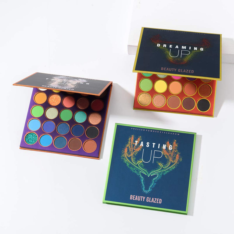Highly pigment 25 Shades Pressed Powder Eyeshadow Glitter Shimmer and Matte Waterproof Professional Makeup Palette Soft Smooth Metallic Eye Shadow (TOUCHING UP ) A - BeesActive Australia