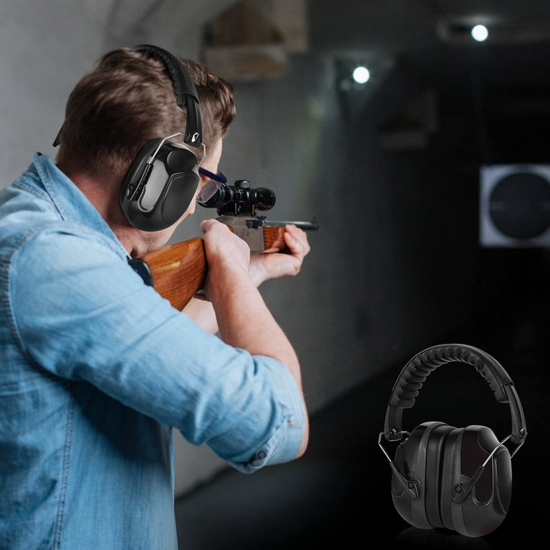 Shooting ear protection safety eamuffs, Gun range hearing protection, Shooting safety glasses, Ear plugs, carrying case Black - BeesActive Australia