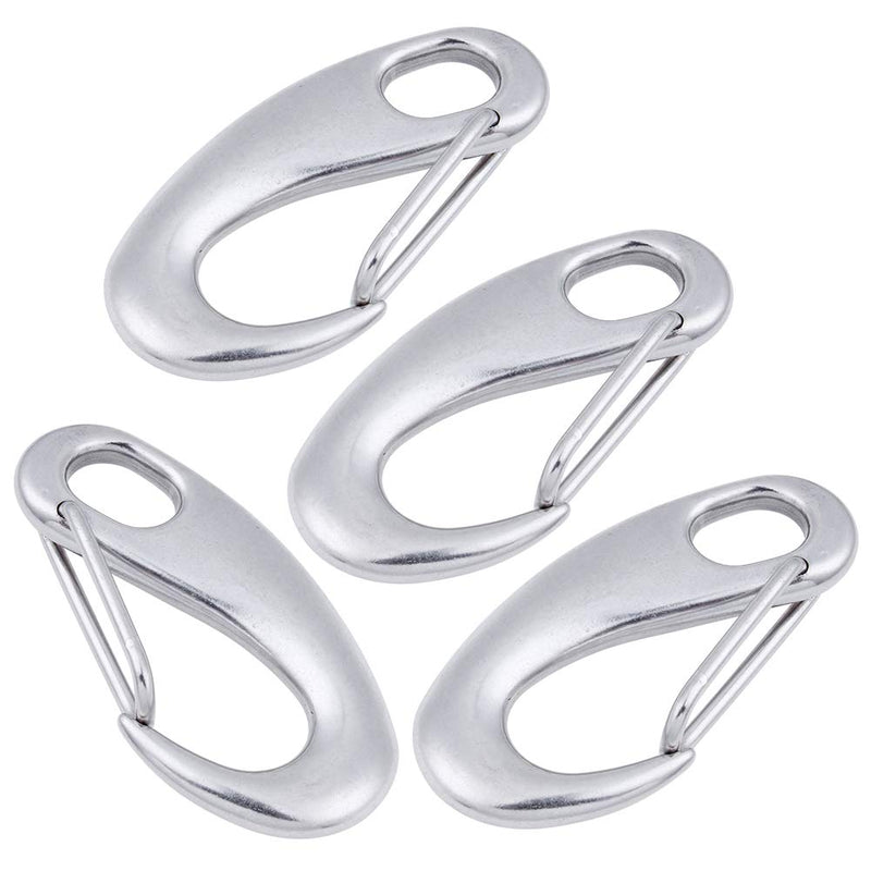 AOWISH Spring Snap Hook (4 Pieces) Stainless Steel Clip Multifunctional Quick Link Carabiner Flag Pole Hardware to Attach with Rope (2-3/4 Inch) - BeesActive Australia